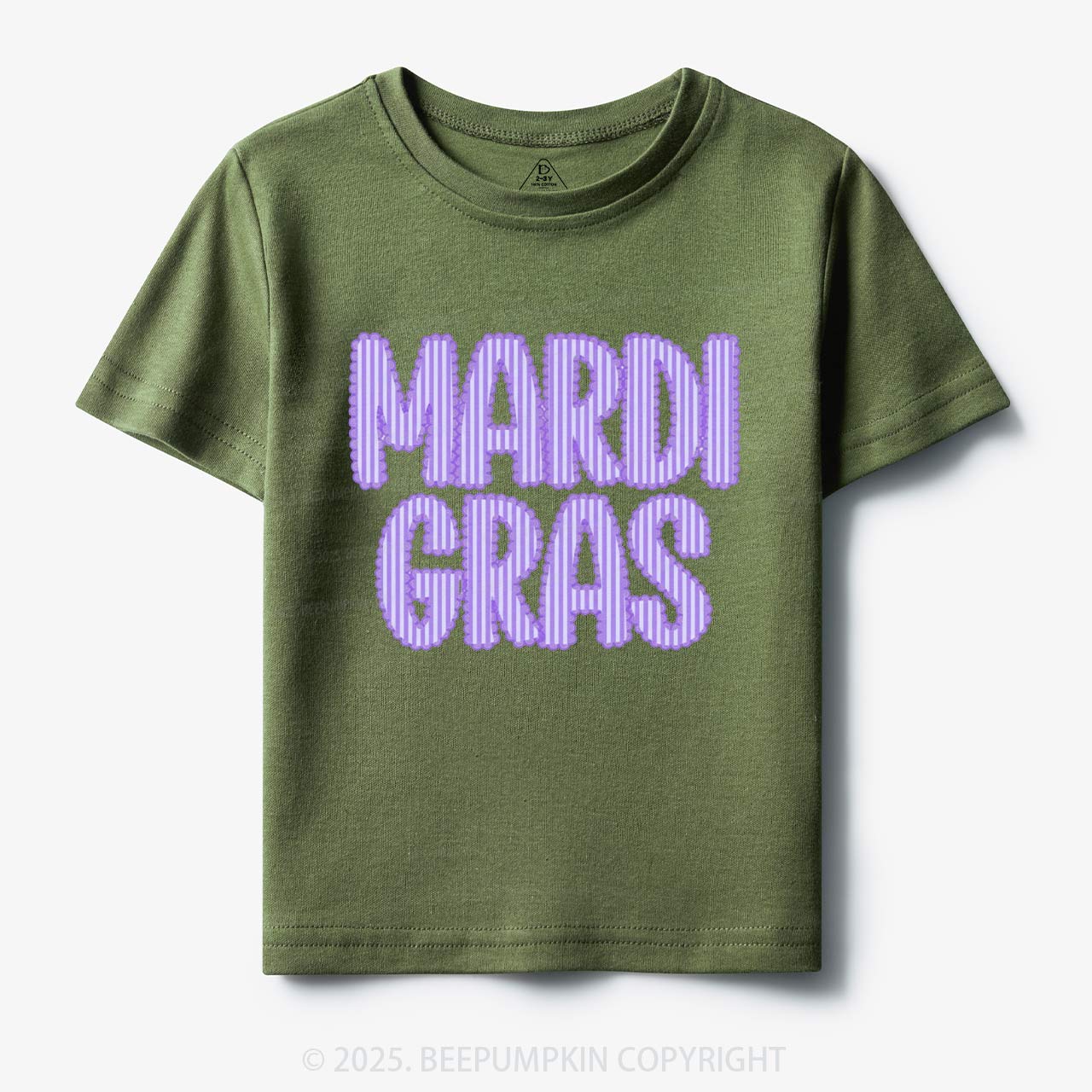 Purple Seersucker Mardi Gras Toddler&Kid's Tees Beepumpkin