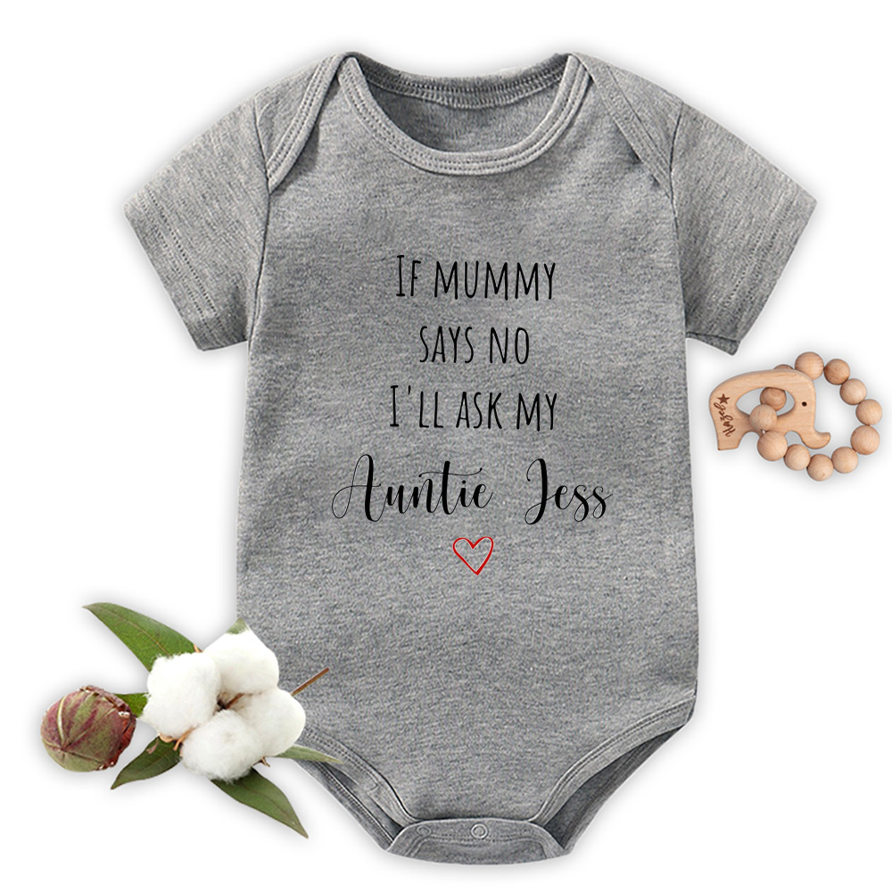 I'll Ask My Aunt Personalized Baby Bodysuit