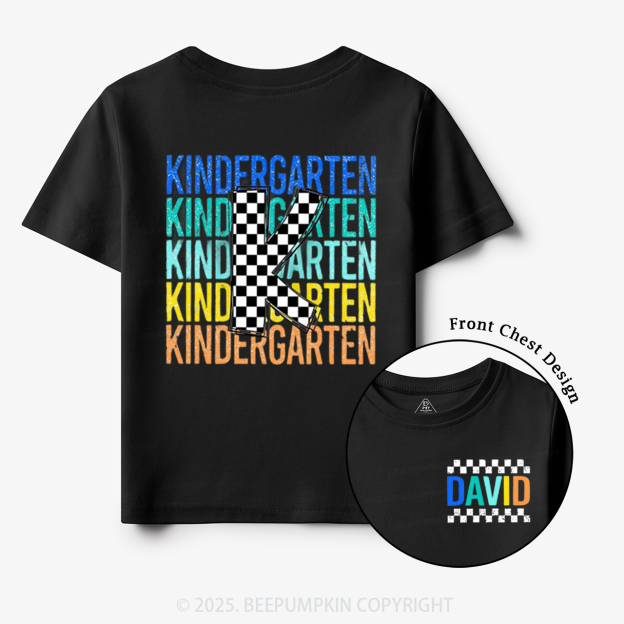 Personalized Rainbow Font First Day Of School Toddler&Kid's Tees Beepumpkin