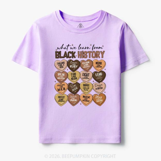 What We Learn From Black History Month Toddler&Kid's Tees Beepumpkin
