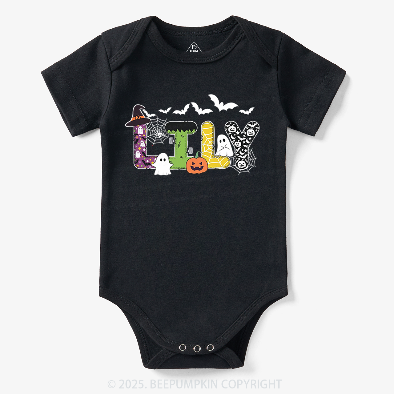Personalized Halloween Name Bodysuit Beepumpkin