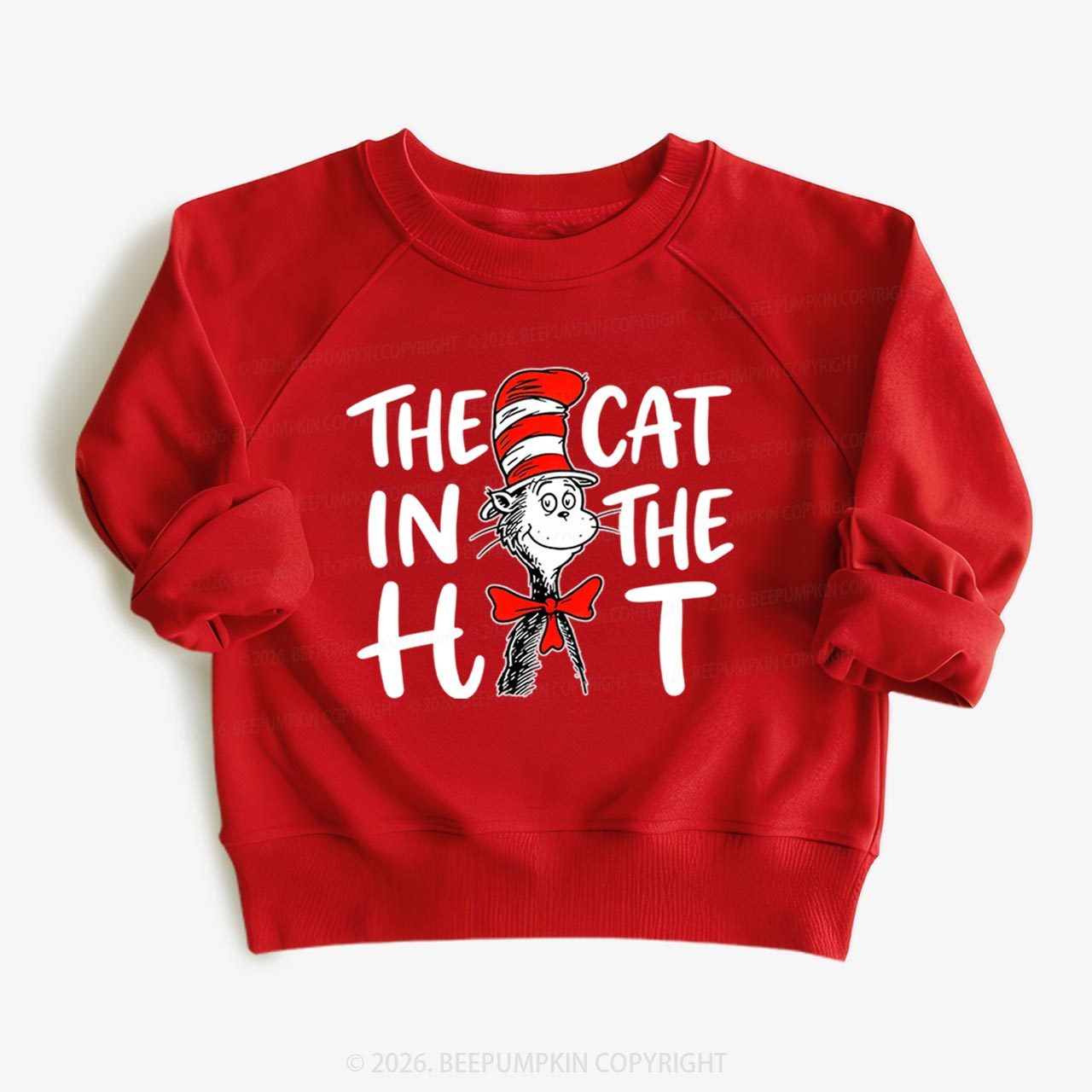 Whimsical Cat In The Hat Baby Toddler&Kids Sweatshirt