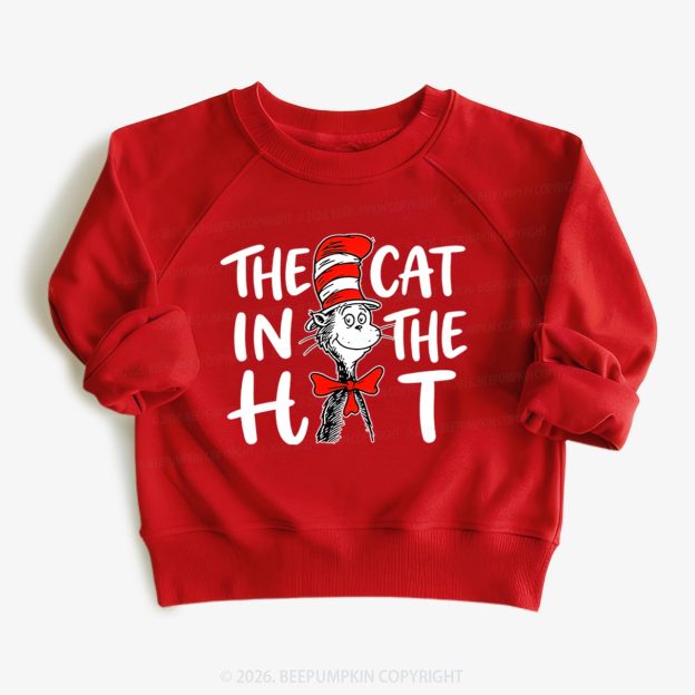 Whimsical Cat In The Hat Baby Toddler&Kids Sweatshirt