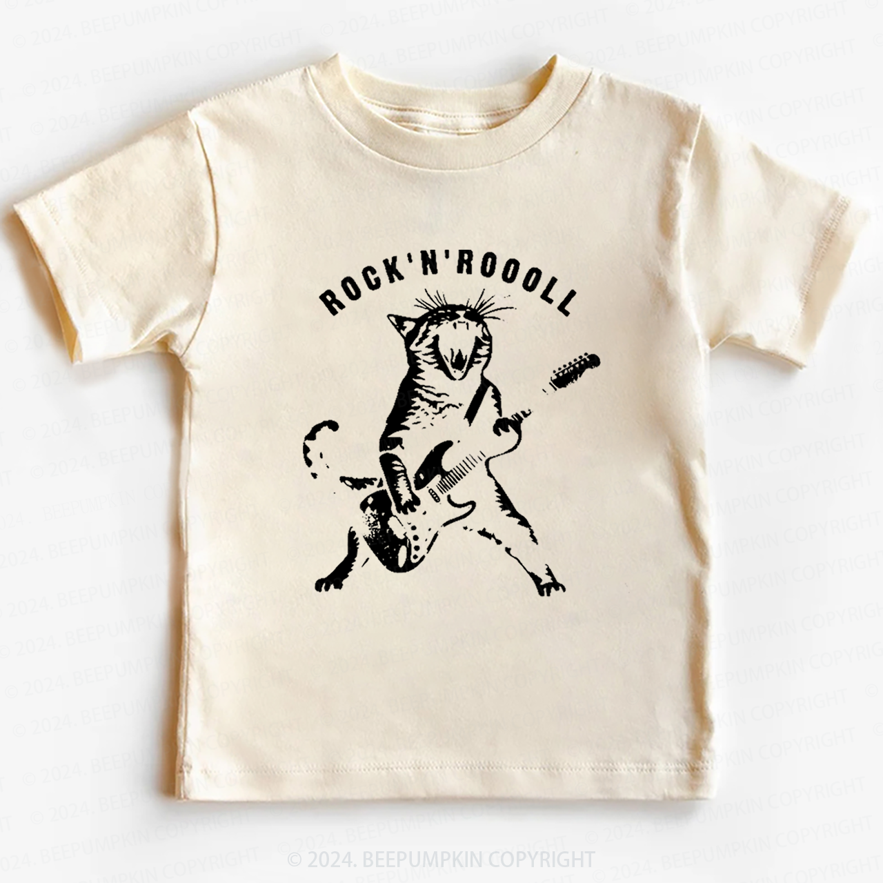Rock Cat Playing Guitar Toddler&Kids Tees 8