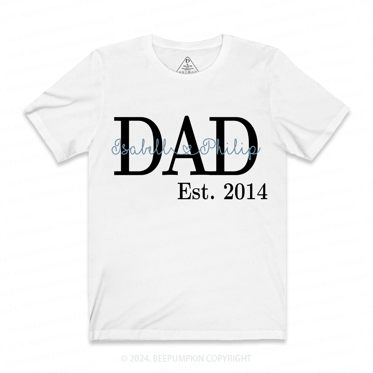 Papa Est.Personalized Papa T-shirt