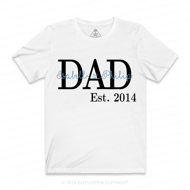 Papa Est.Personalized Papa T-shirt