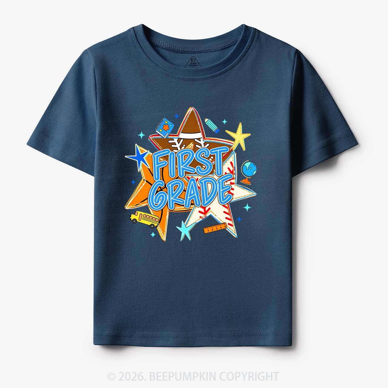 Personalized Baseball Basketball Stars Back to School Toddler&Kid's Tees
