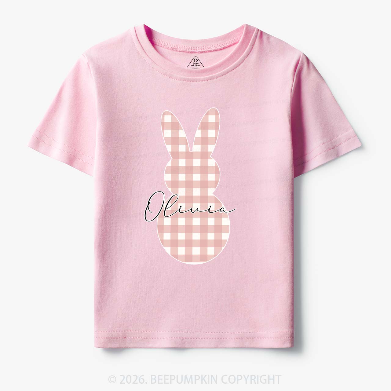 Personalised Easter Petit Gingham Bunny Toddler&Kid's Tees