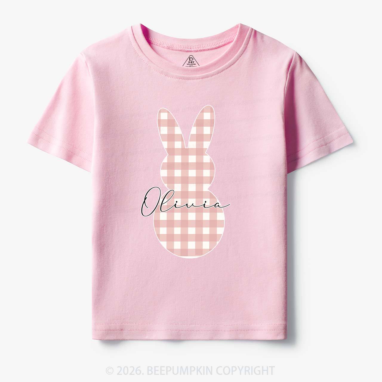 Personalised Easter Petit Gingham Bunny Toddler&Kid's Tees