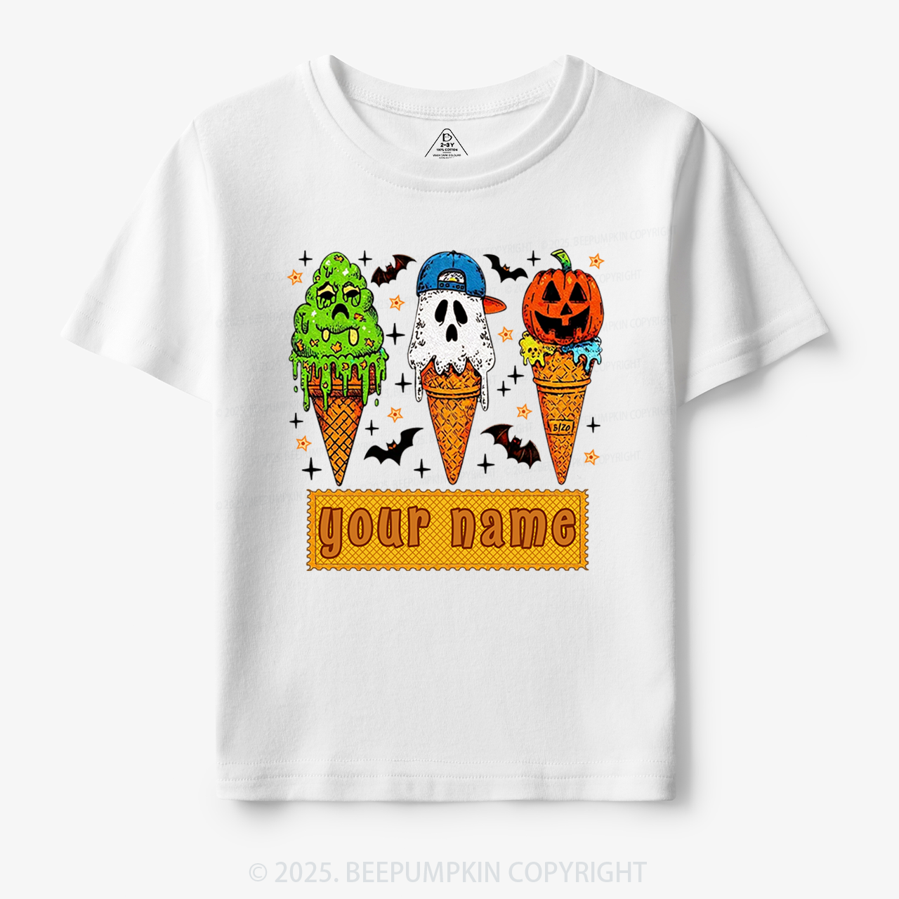 Personalized Name Halloween Spooky Scoops Toddler&Kid's Tees Beepumpkin Sale-Beepumpkin™