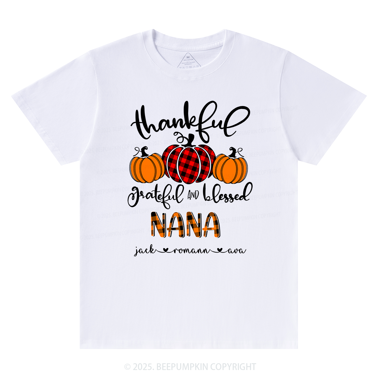 Personalized Thanksgiving Family Matching Grandparents Pumpkin Shirt