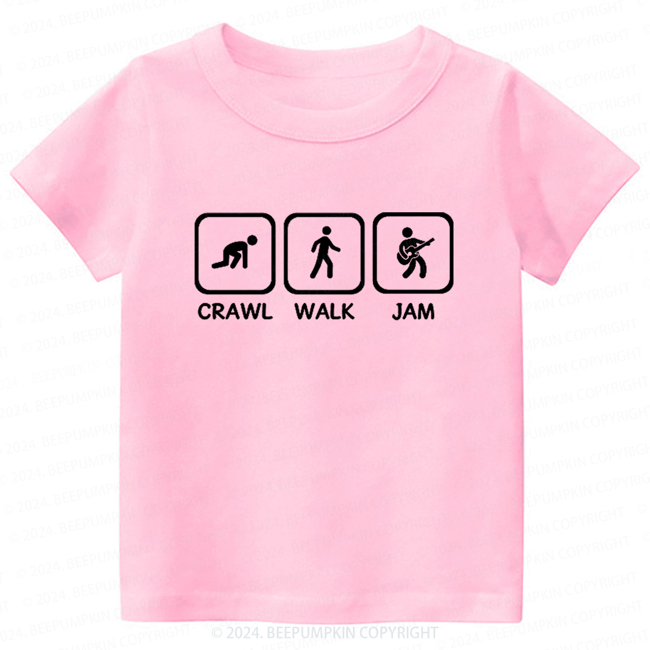 Crawl Walk Jam Guitar Toddler&Kids Tees 8