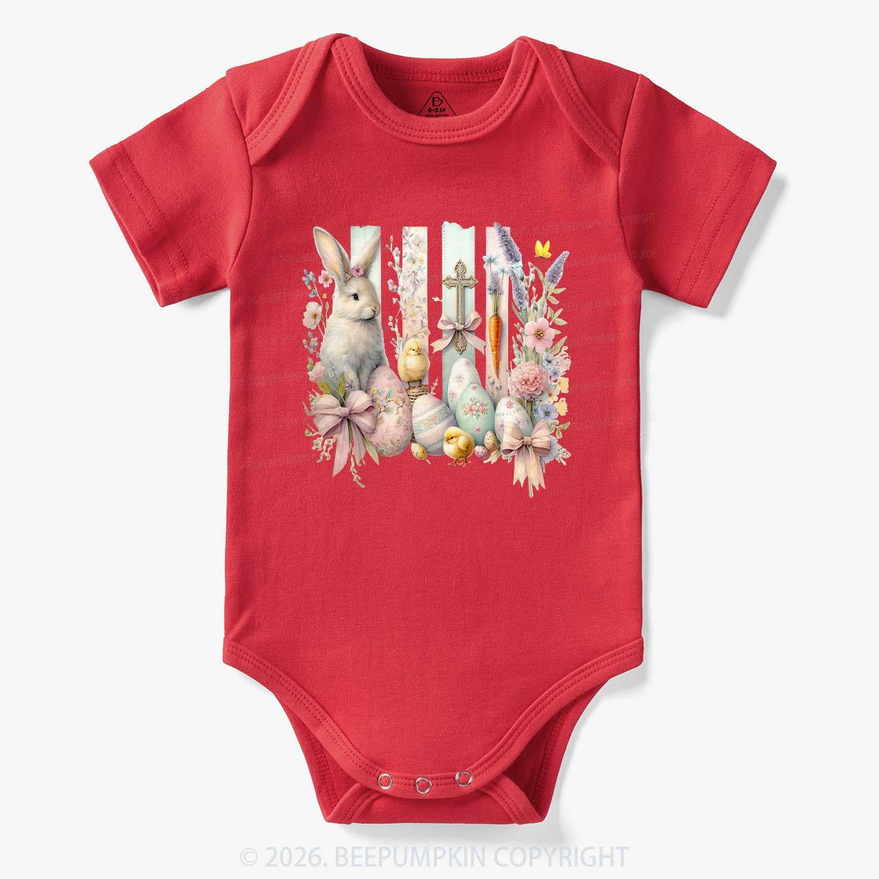 Springtime Faith Bunny Baby Bodysuit