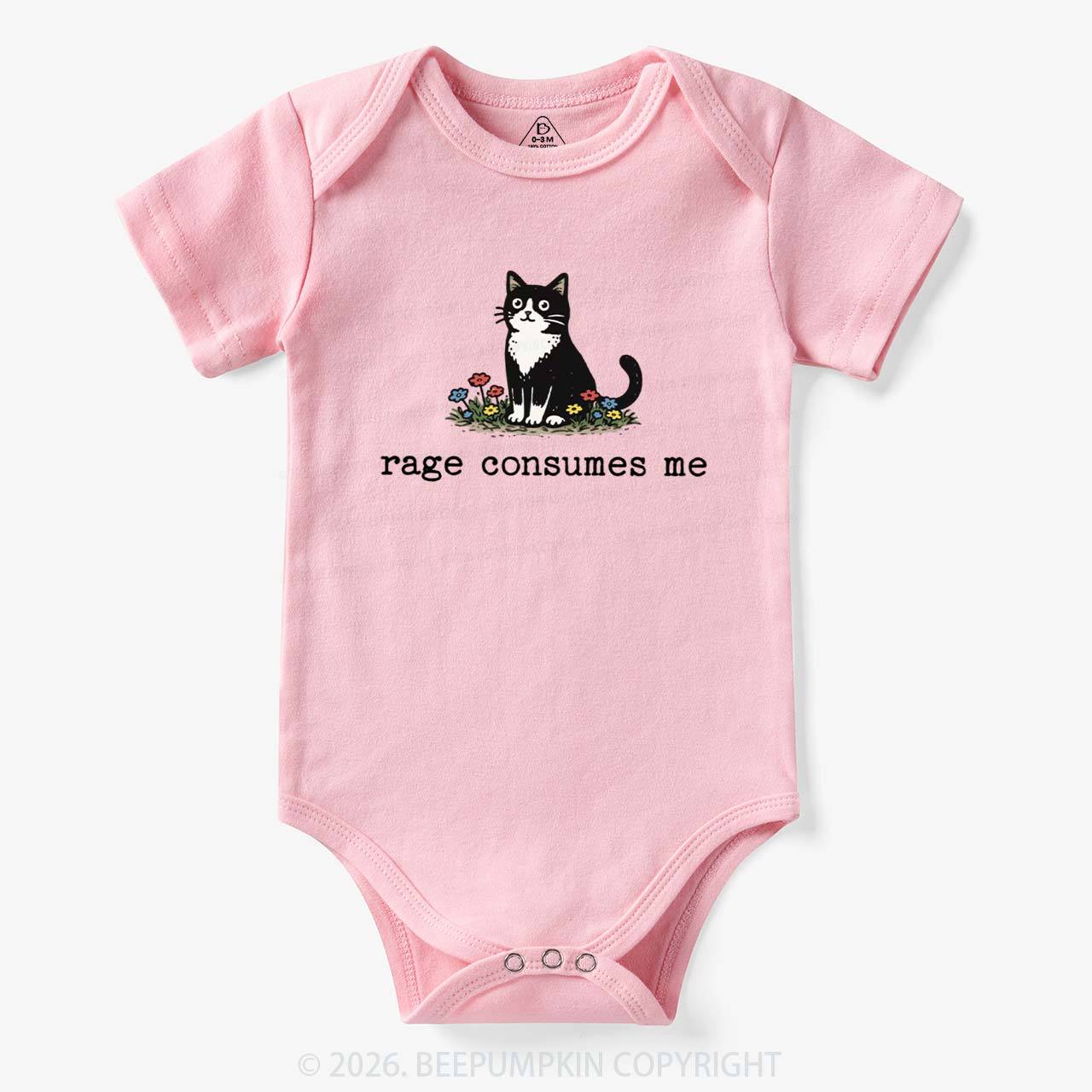 Funny Cat Rage Consumes Me Bodysuit