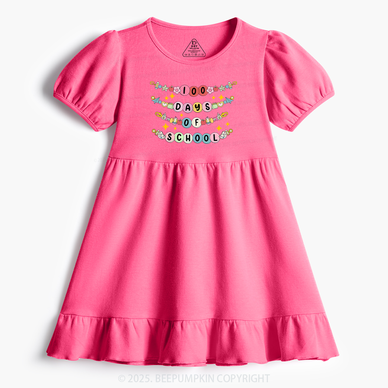 100 Days Of School Toddler&Kid's Ruffle Dress Beepumpkin 