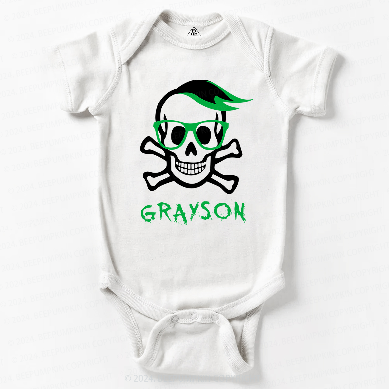 Personalized Skeleton Halloween Bodysuit For Baby