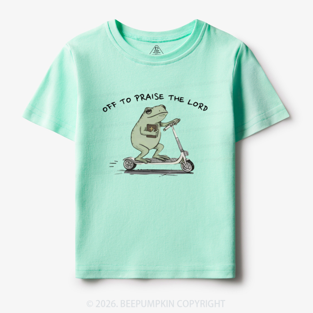 Frog Off To Praise The Lord Toddler&Kid's Tees