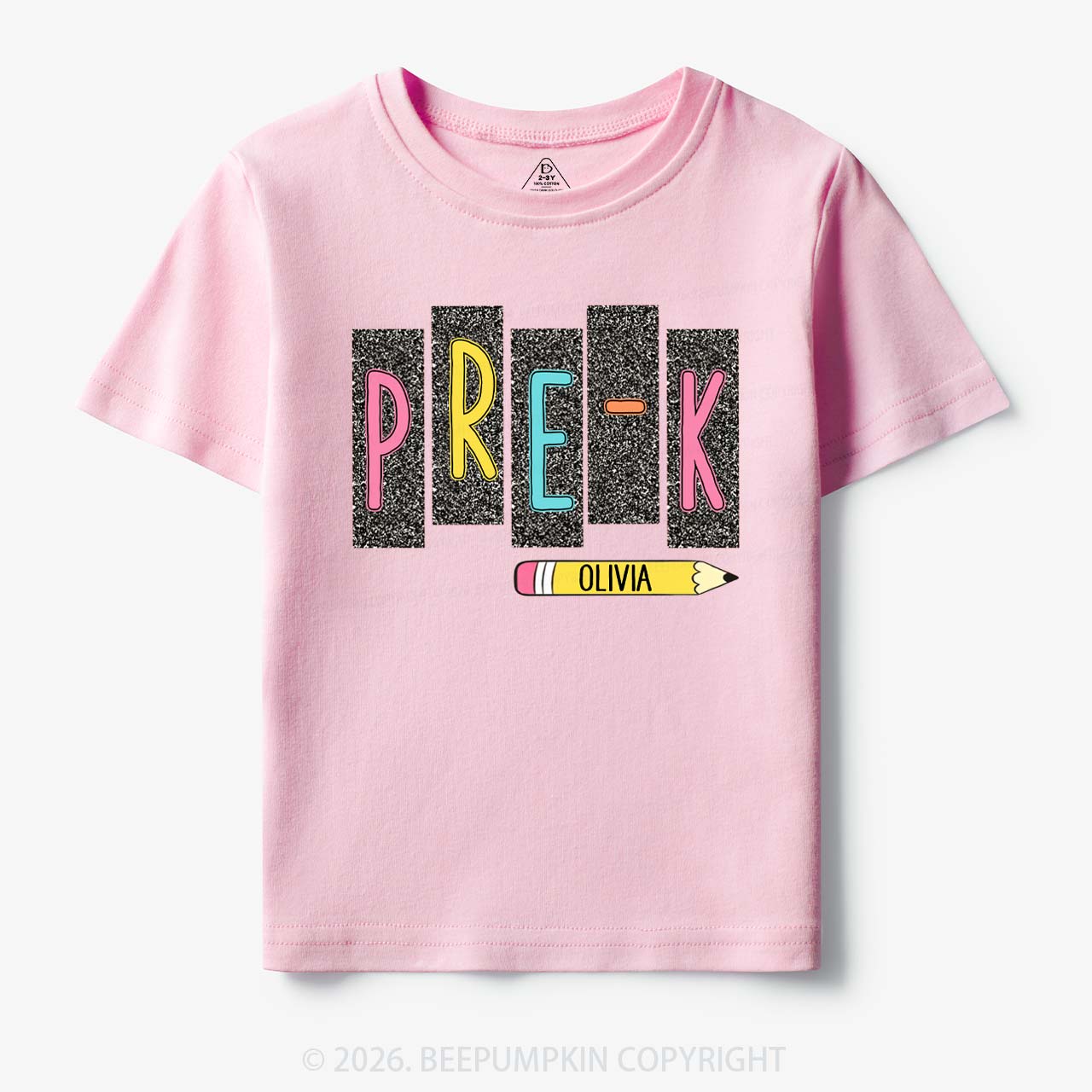 Personalized Name Preppy Daisy Floral Back to School Toddler&Kid's Tees