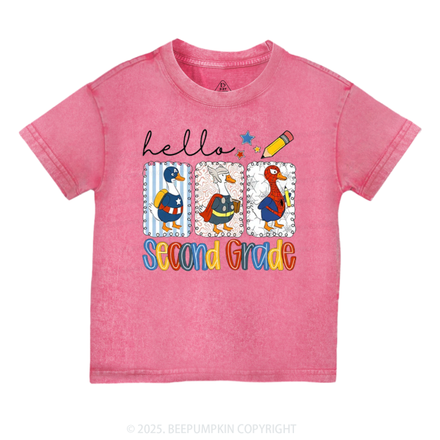 Personalized Hello School Toddler&Kids Washed Tees