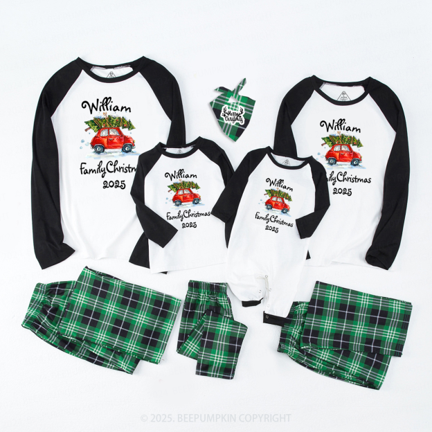 2025 Personalized Christmas Truck Family Matching Pajamas