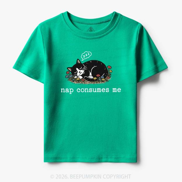 Funny Cat Meme Nap Consumes Me Toddler&Kid's Tees