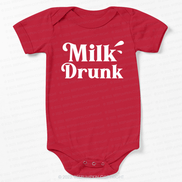 Funny Milk Drunk Bodysuit For Baby