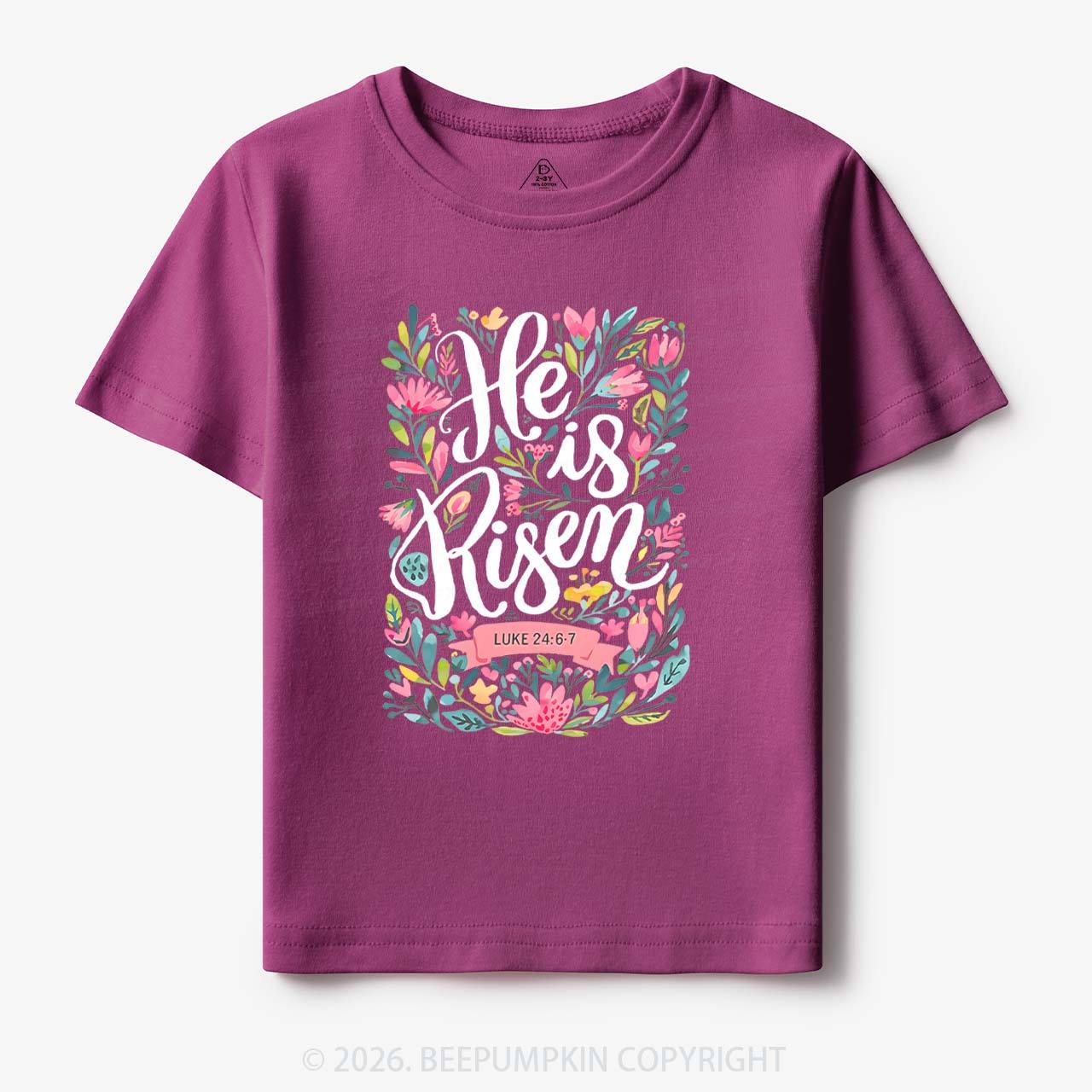 He is Risen Blooming Grace Easter Toddler&Kid's Tees