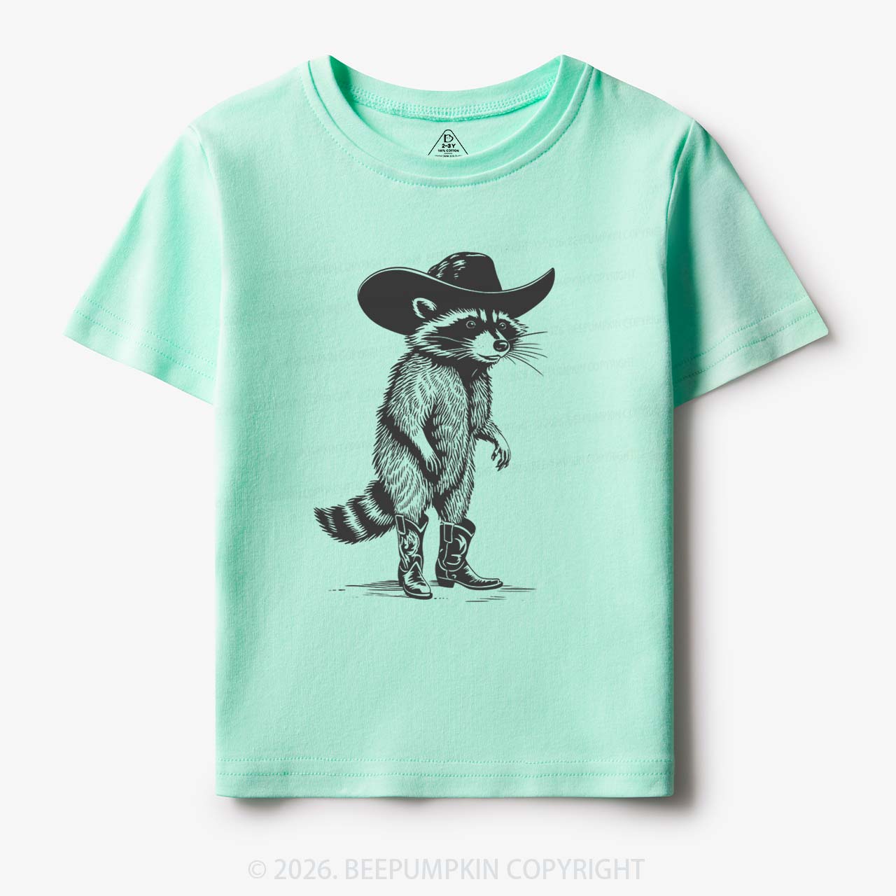 Funny Western Raccoon Cowboy Toddler&Kid's Tees