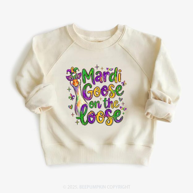 Mardi Gras Goose Kid's Sweatshirt