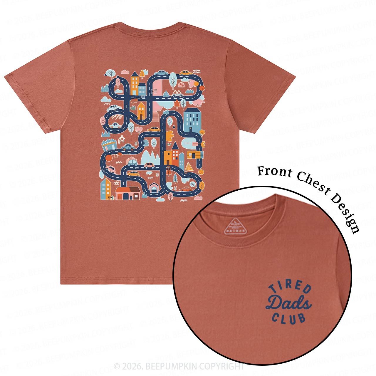 Tired Dads Club Play Cars On Dads Back T-Shirts