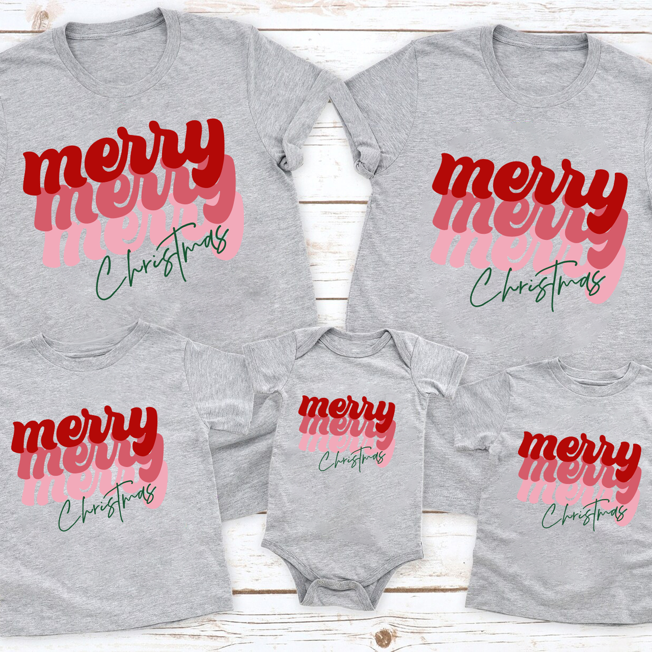 Merry Merry Merry Christmas Family Matching Shirt