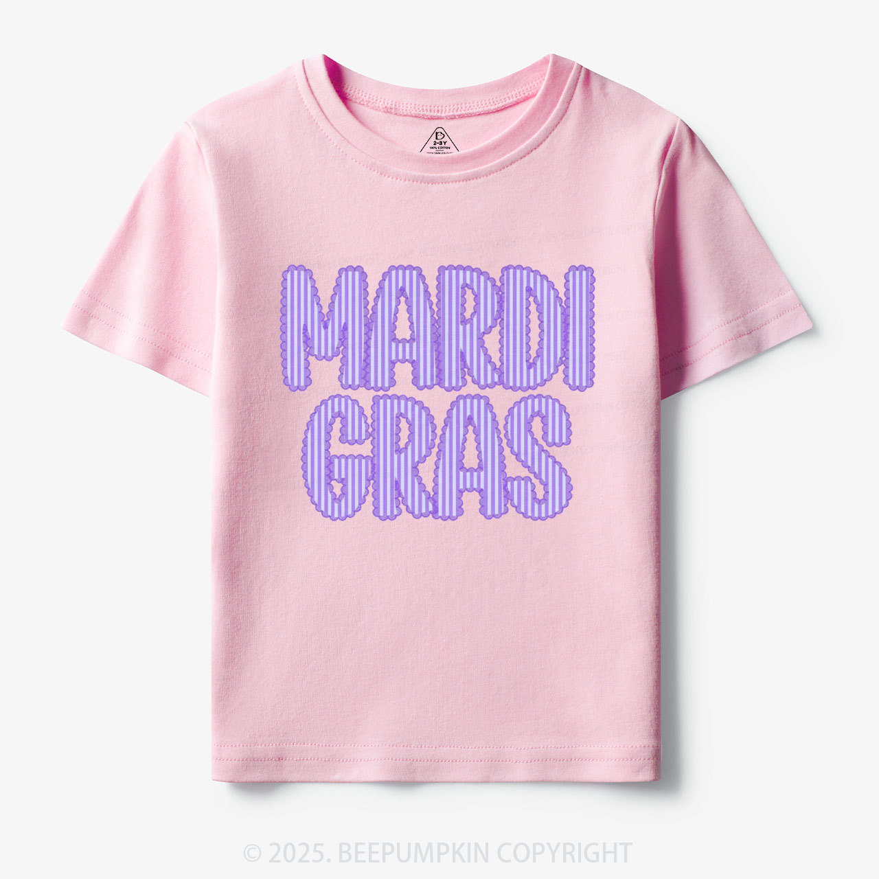 Purple Seersucker Mardi Gras Toddler&Kid's Tees Beepumpkin