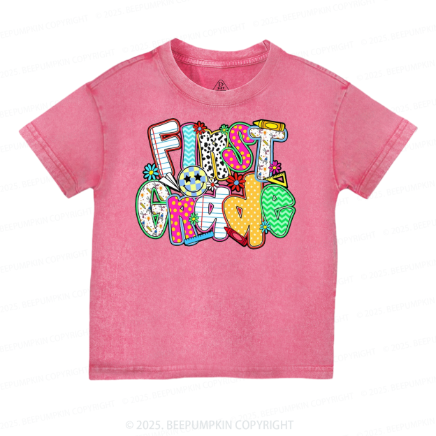 Personalized Colorful Grade Toddler&Kids Washed Tees