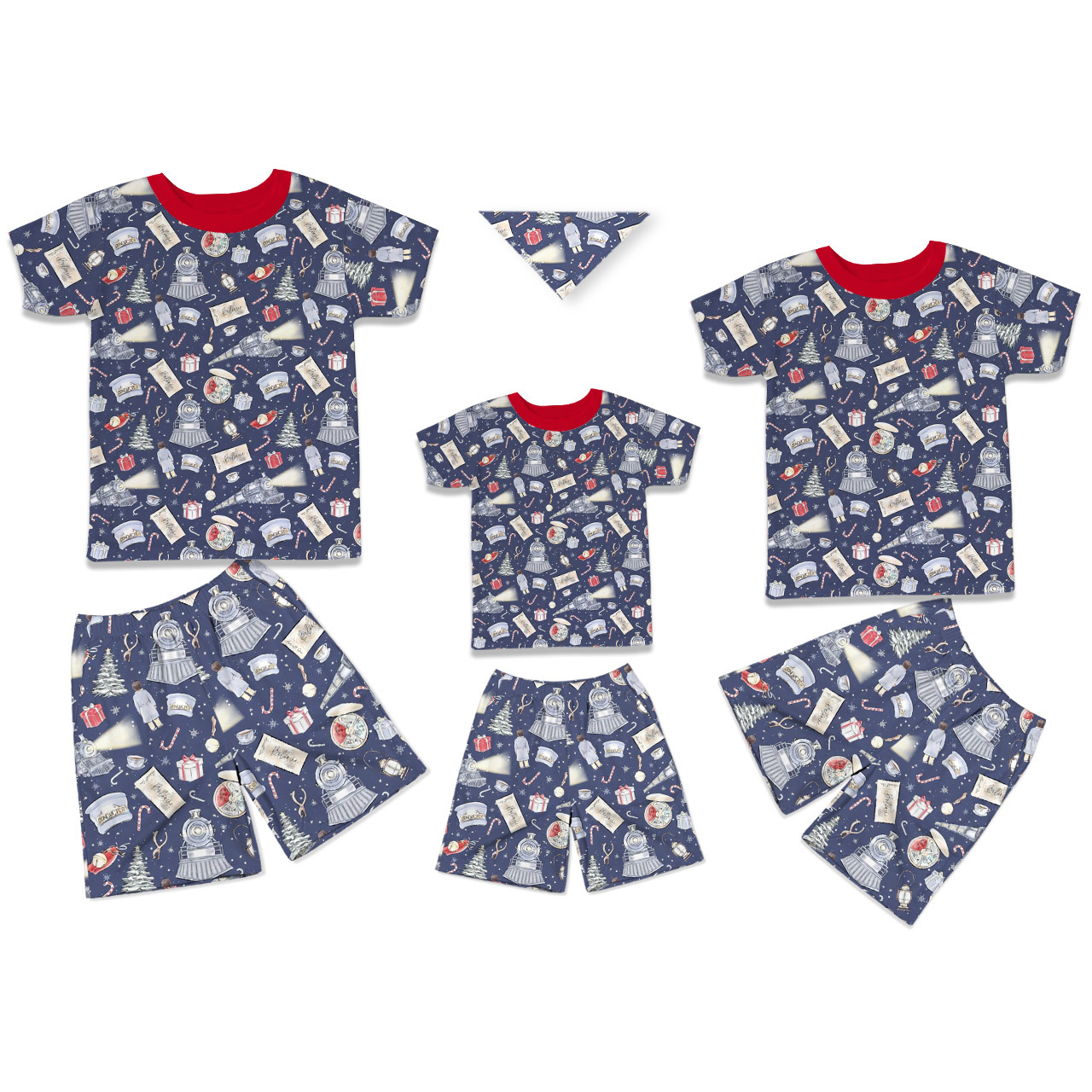 Magical Holiday Express All-Over Print Short Family Matching Pajama Se