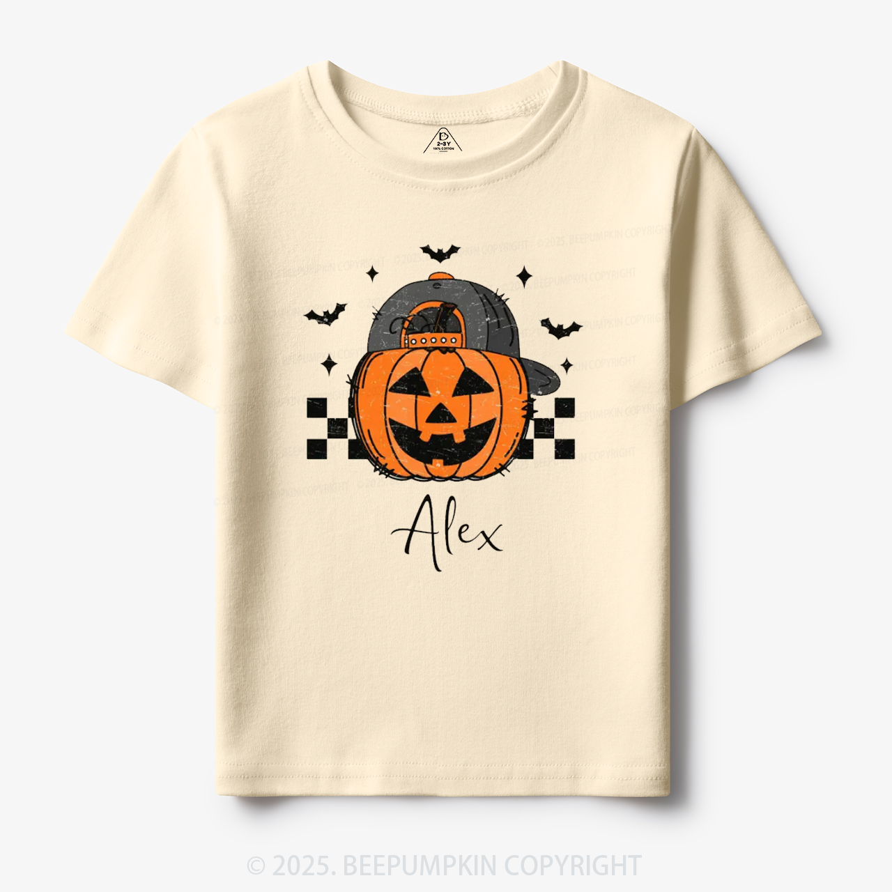 Personalized Jack-O-Lantern Name Toddler&Kid's Tees Beepumpkin