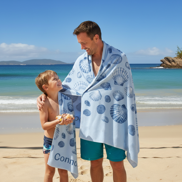 Personalized Seashell Beach Towel