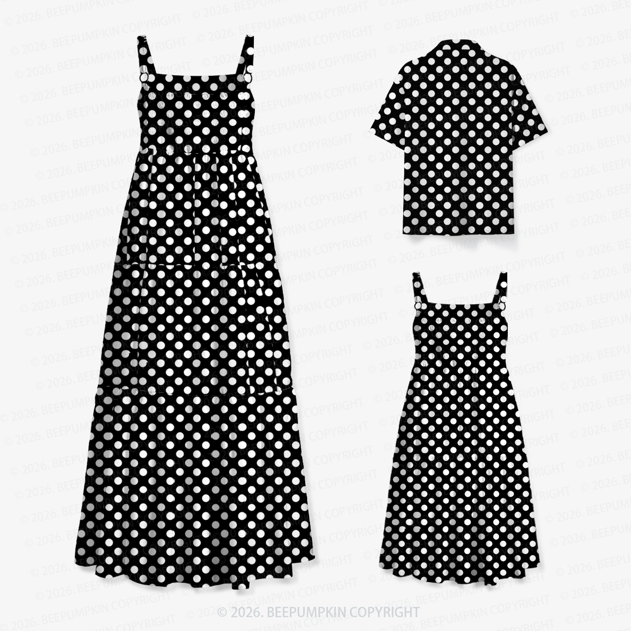 Timeless Spot Adventure Mom&Kids Summer Matching All-Over Print Outfits