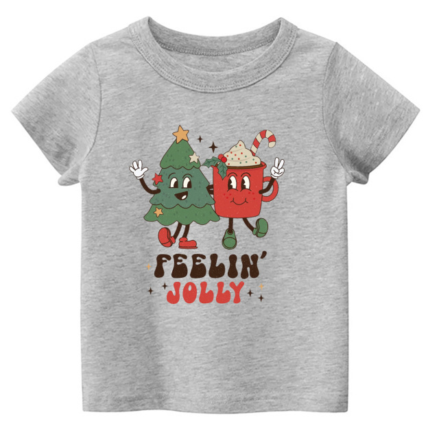 Feelin Jolly Christmas Natural Tees For Kids Beepumpkin