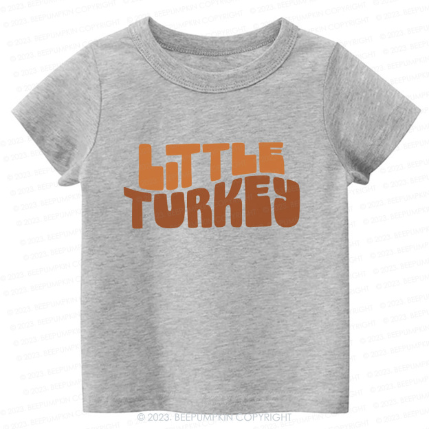 Fall Natural Little Turkey Thanksgiving Kids Tees 