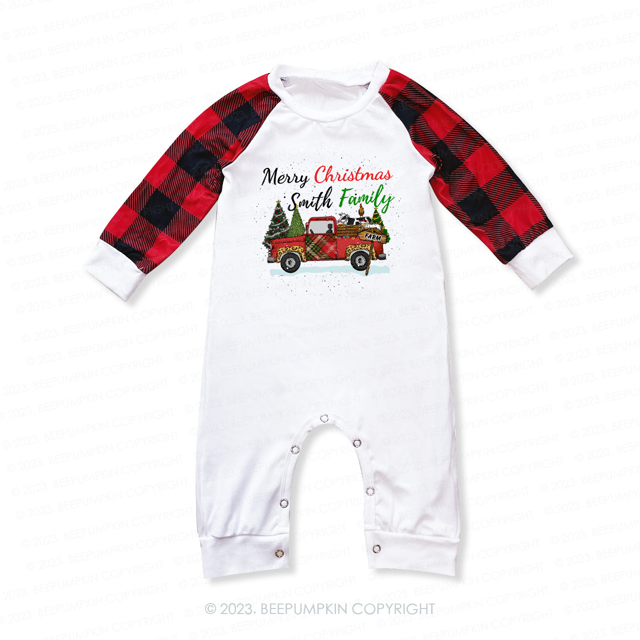 Personalized Christmas Fram Truck Matching Pajamas Beepumpkin
