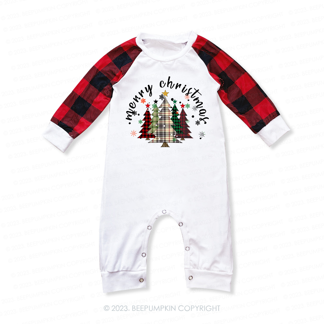 Merry Merry Christmas Plaid Tree Matching Pajamas Beepumpkin