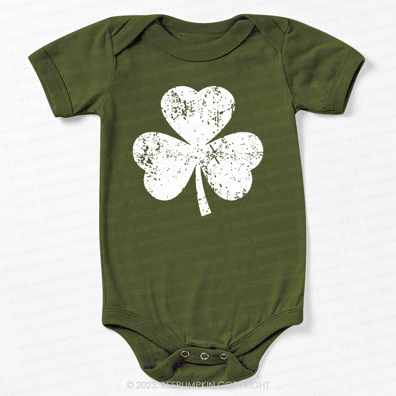 Three Leaves Clover St.Patricks Day Bodysuit For Baby