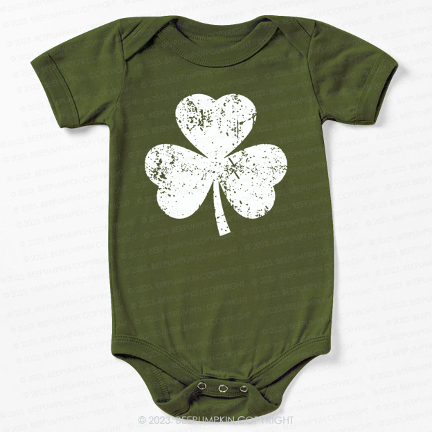Three Leaves Clover St.Patricks Day Bodysuit For Baby