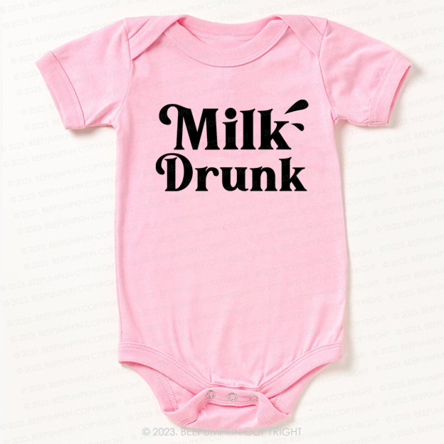 Funny Milk Drunk Bodysuit For Baby