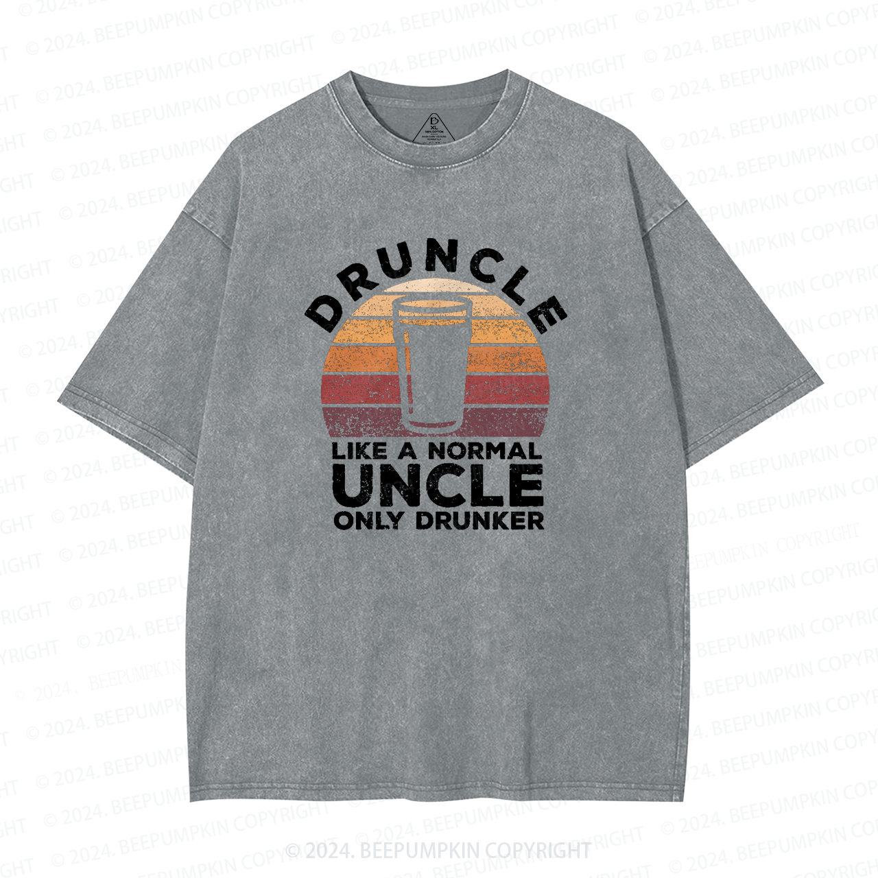 Druncle Like A Normal Uncle Only Drunker Uncle Washed T-Shirts 