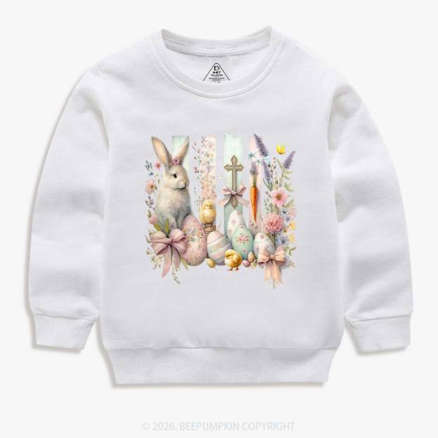 Springtime Faith Bunny Kid's Sweatshirt