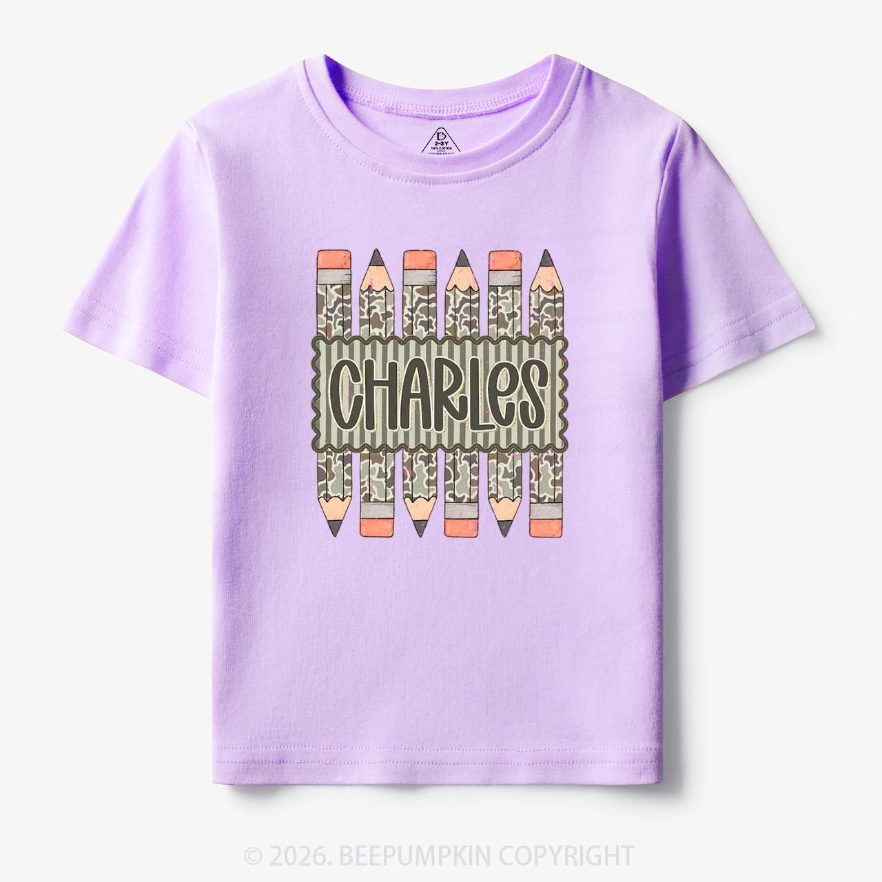 Personalized Back To School Camo Pencil Shirt