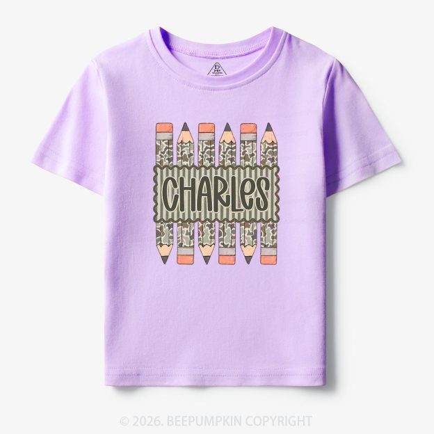 Personalized Back To School Camo Pencil Shirt