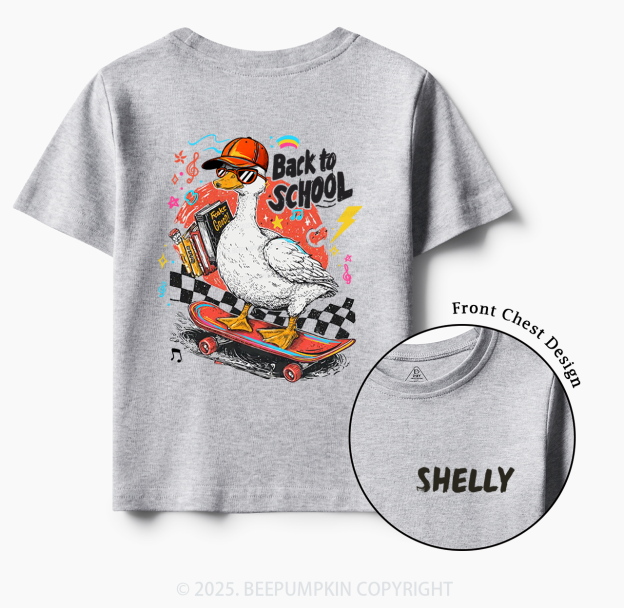 Personalized Funny Skateboard Goose Toddler&Kid's Tees Beepumpkin