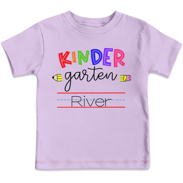 Personalized Kindergarten Line Name Shirt